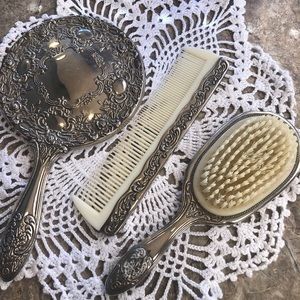 Vintage Silver plated brush set